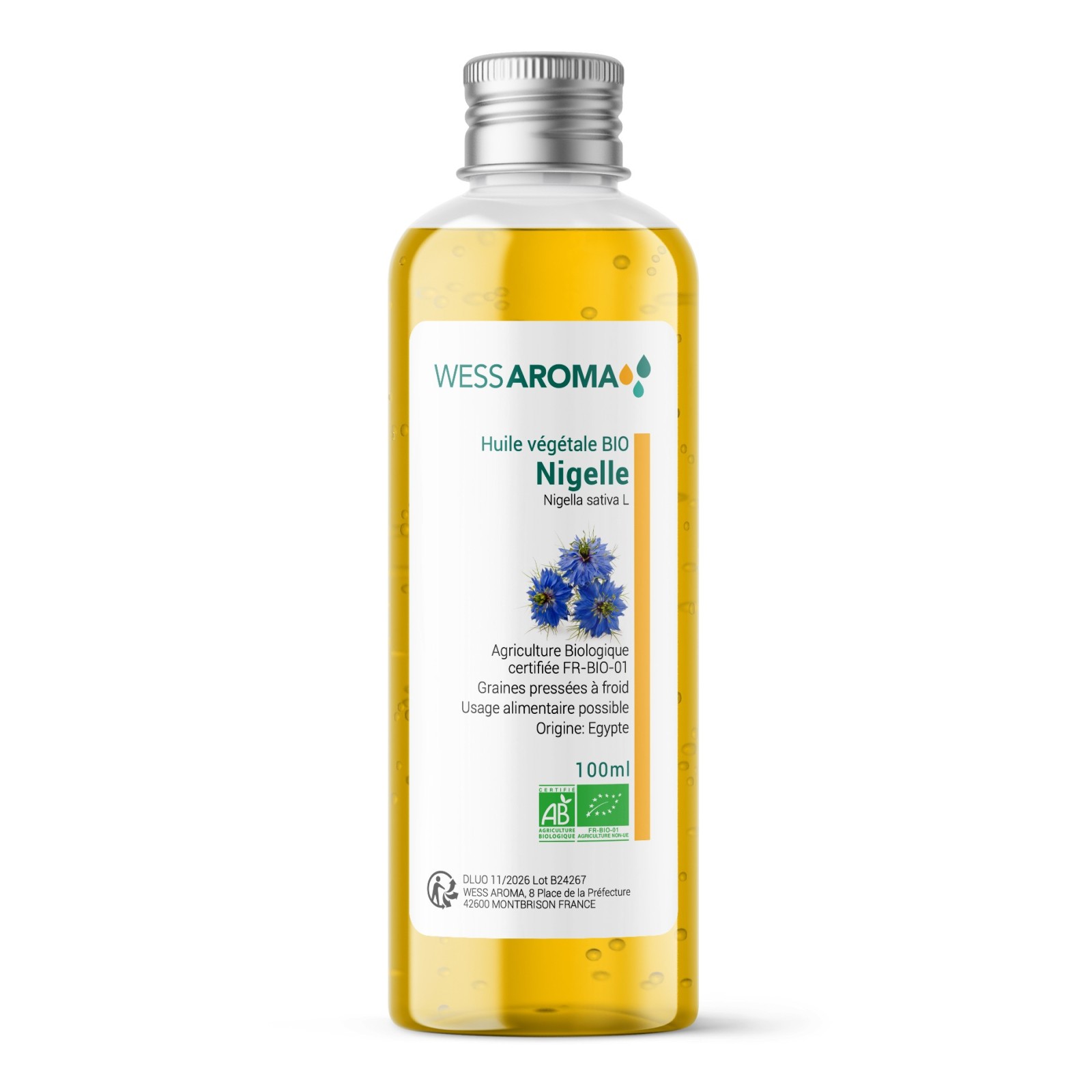 Huile végétale de Nigelle Bio