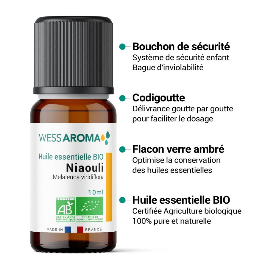 Huile essentielle Bio de Niaouli, Certifiée AB