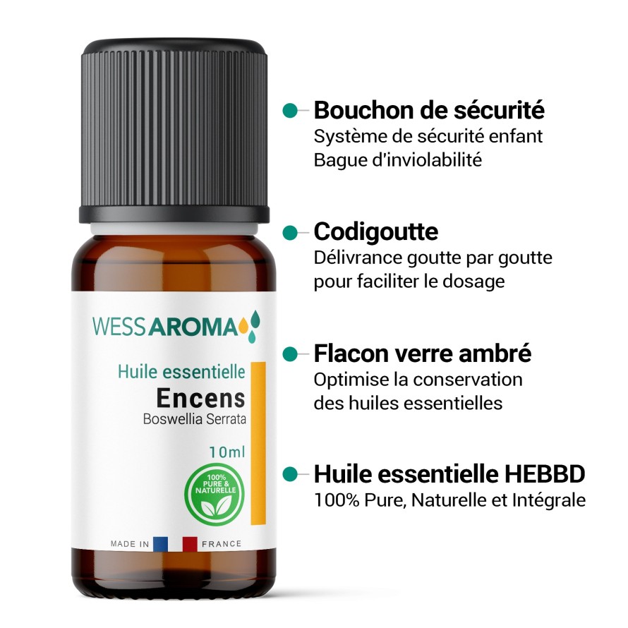 Huile essentielle d'Encens Oliban,  100% Pure, Naturelle et Intégrale