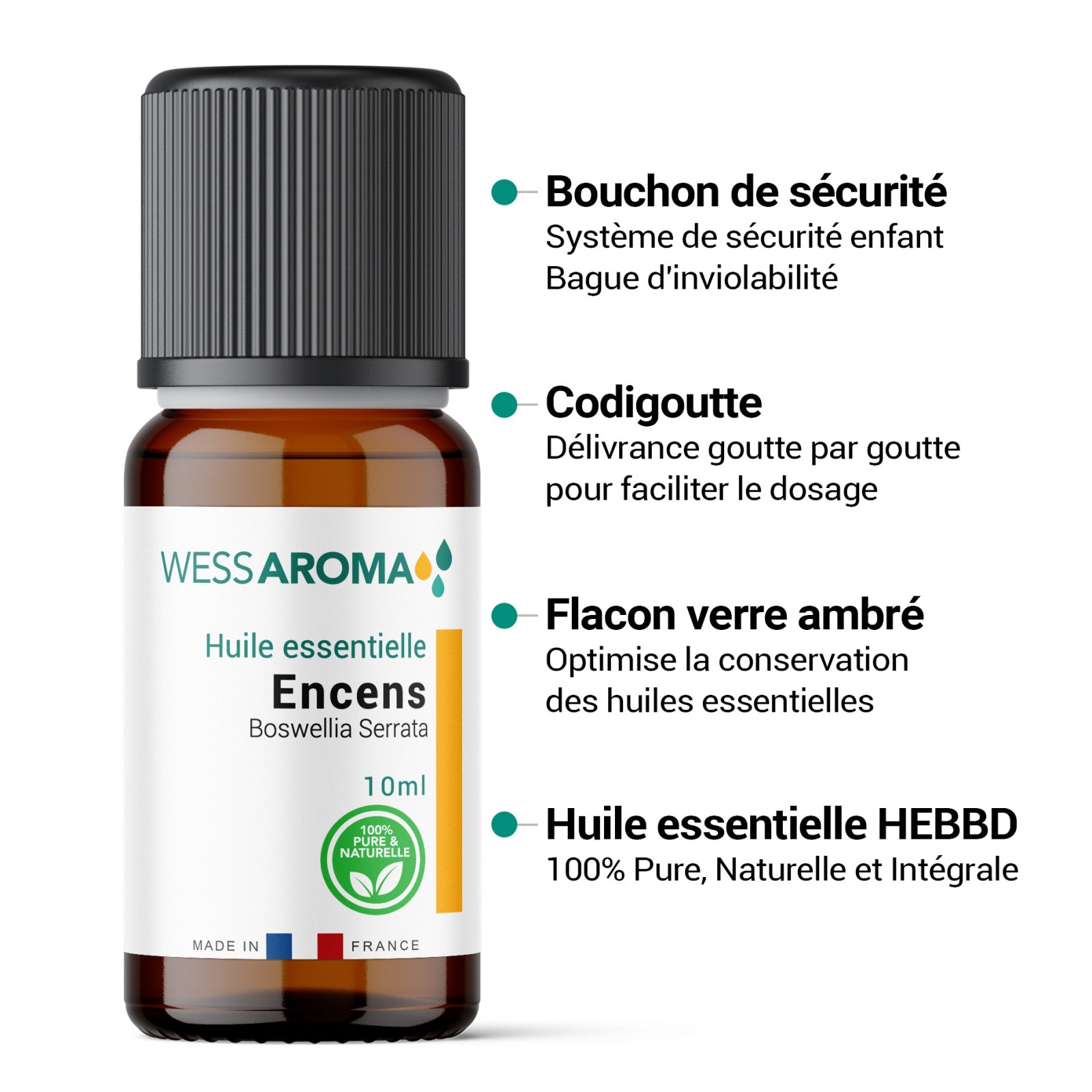 Huile essentielle d'Encens Oliban,  100% Pure, Naturelle et Intégrale