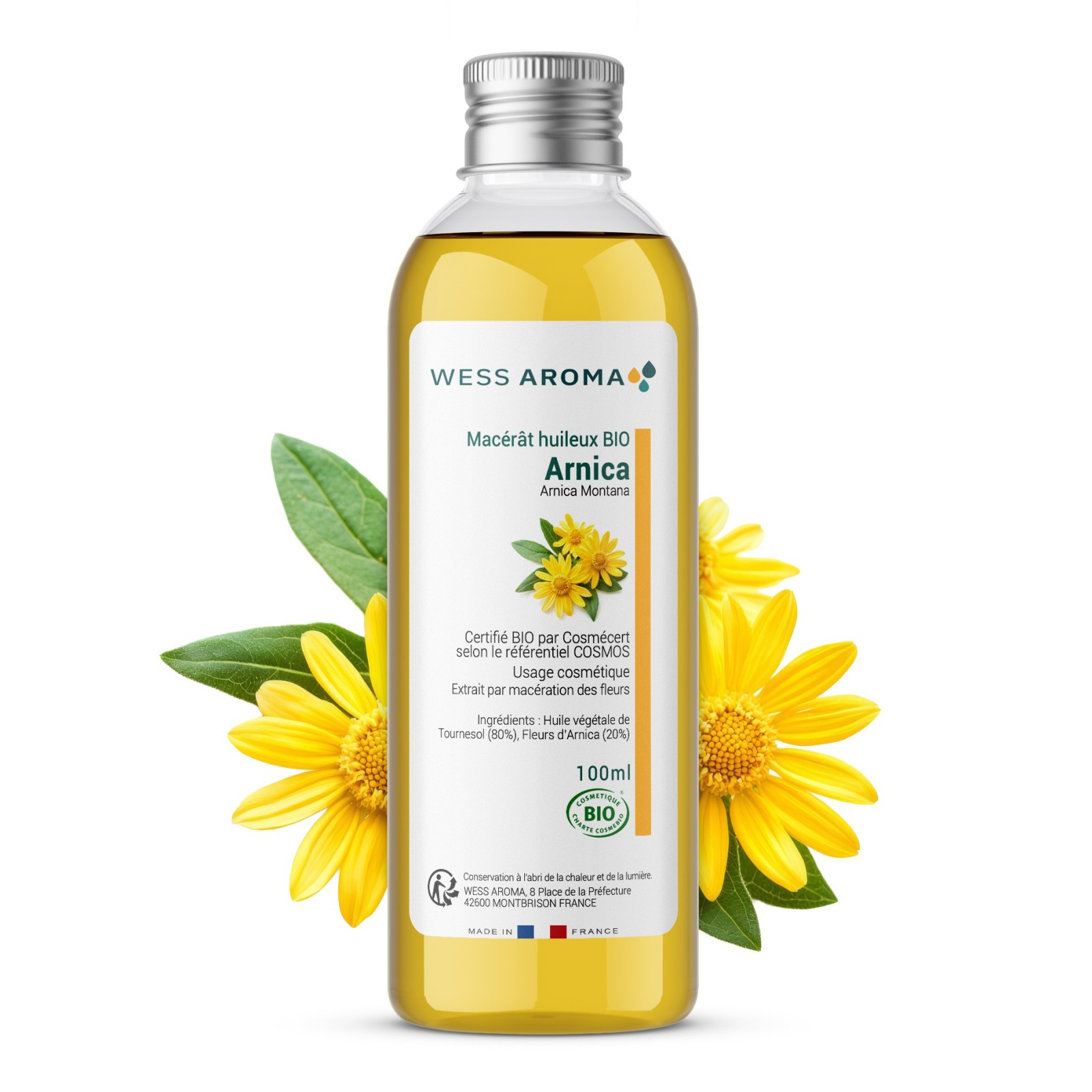 Macérât huileux Bio d'Arnica, pour tous types de peaux et de cheveux