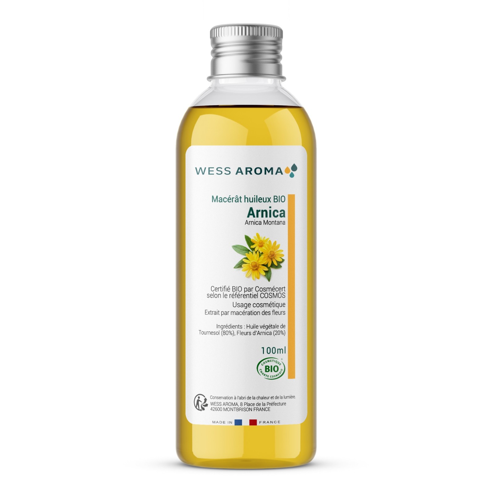 Macérât huileux Bio d'Arnica, pour tous types de peaux et de cheveux