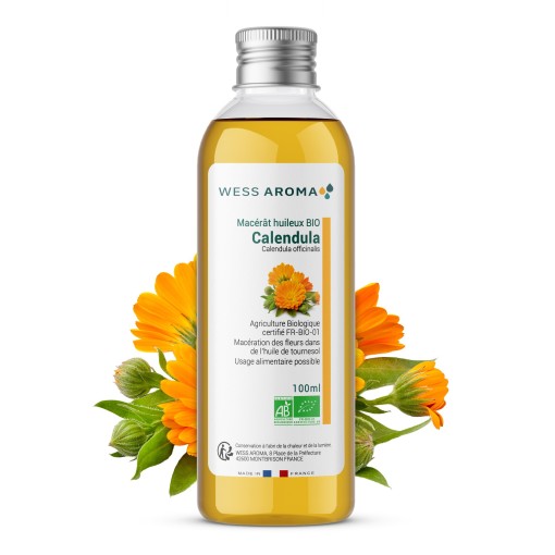 Macérât huileux Bio de Calendula, Riche en actifs nourrissants