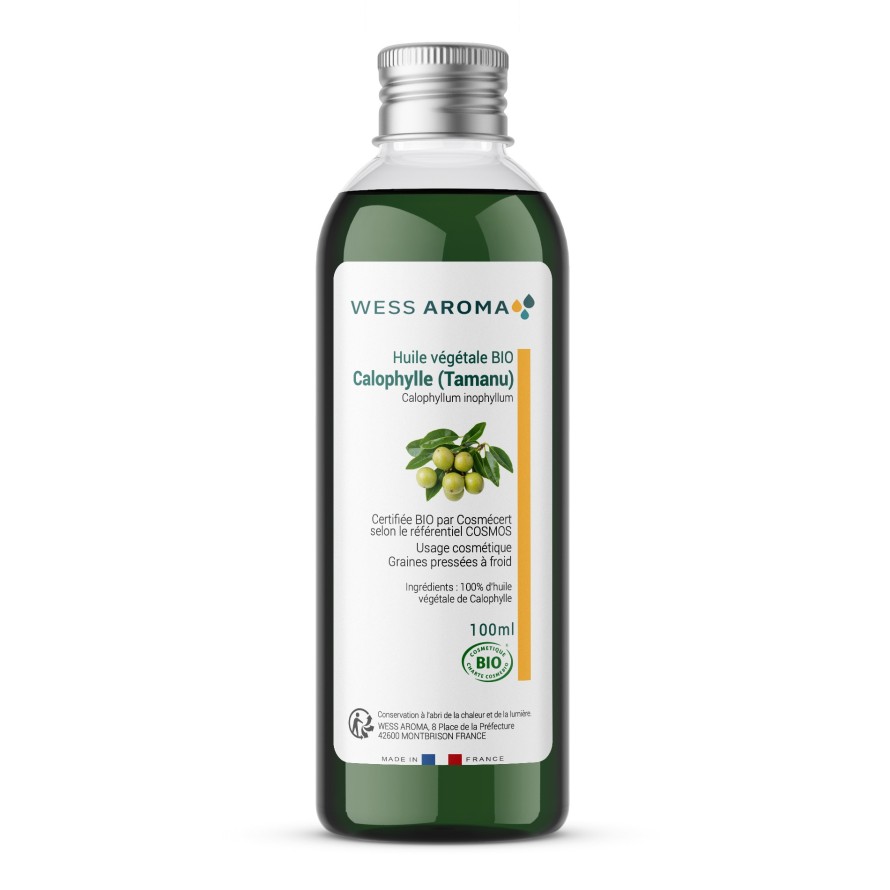 Huile végétale Bio de Calophylle (Tamanu), 100% pure et naturelle