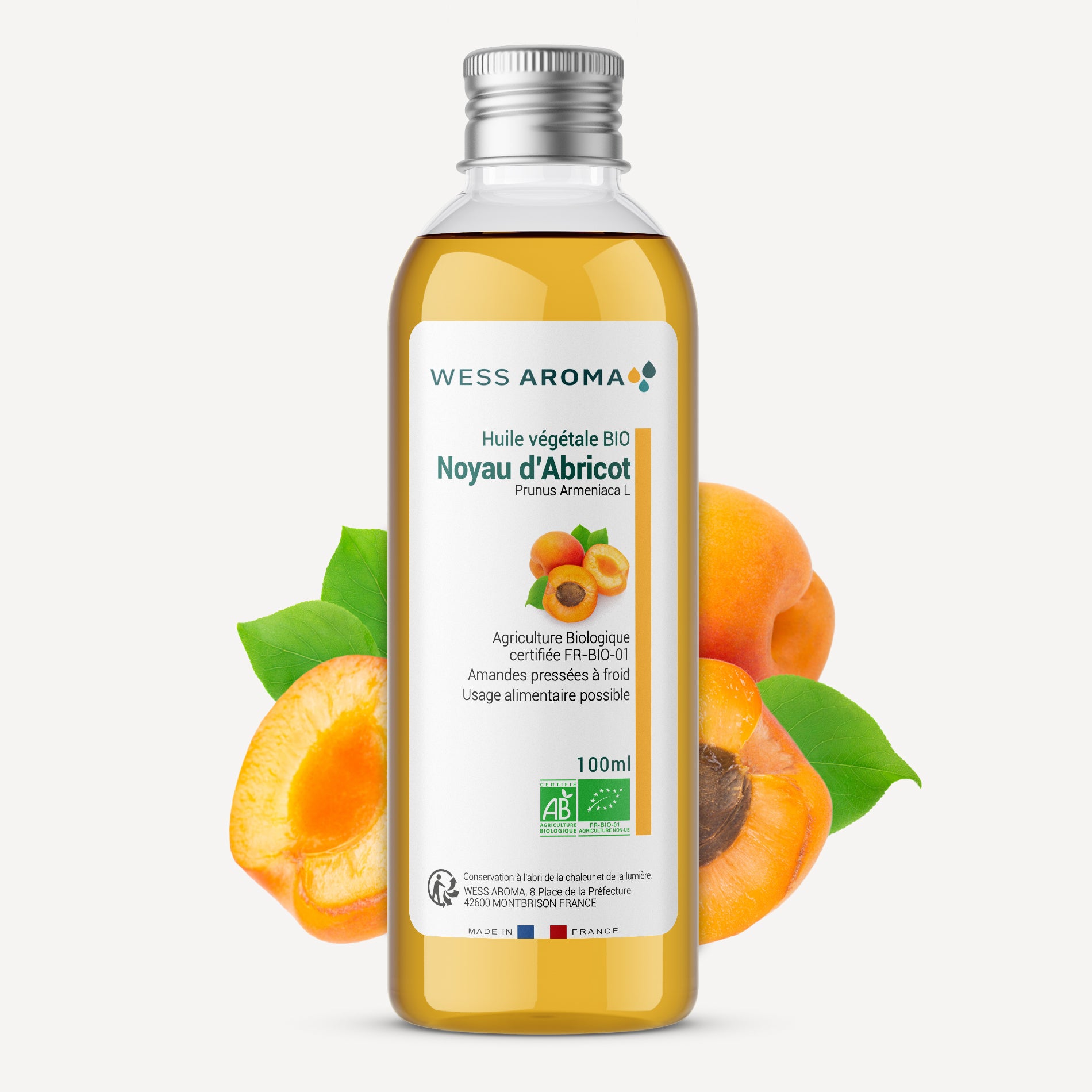 Huile végétale Bio de noyau d'Abricot