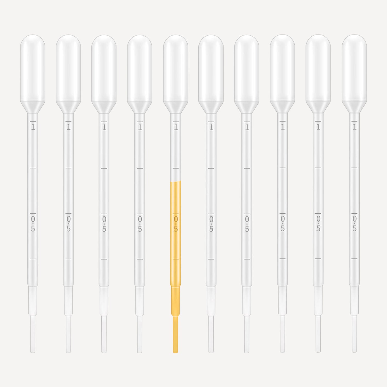 Lot de 10 Pipettes graduées 1ML Compte-gouttes pour huiles essentielles
