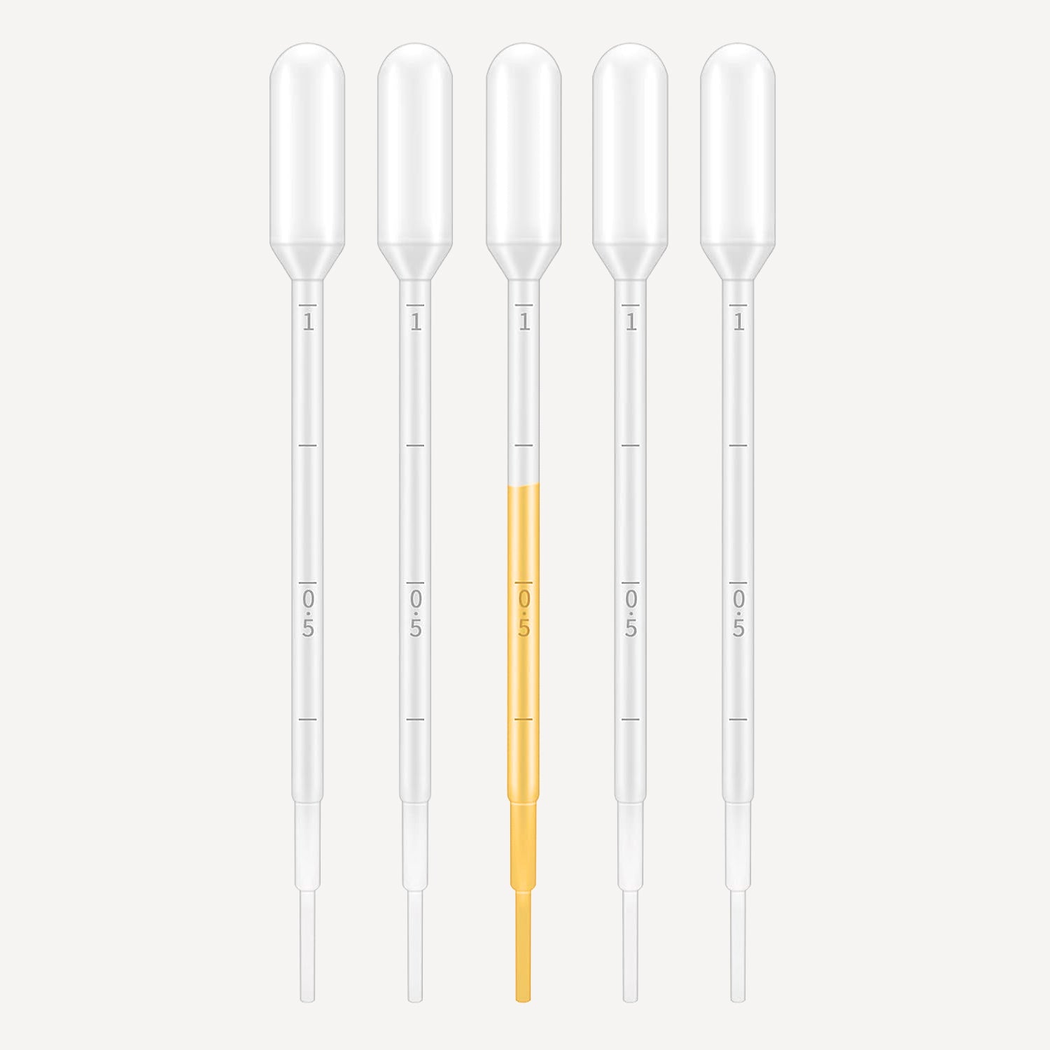 Lot de 5 Pipettes graduées 1ML Compte-gouttes pour huiles essentielles