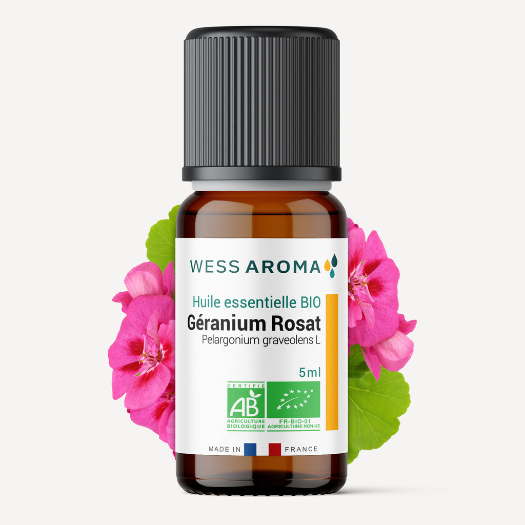 Huile essentielle Bio de Géranium Rosat d'Égypte